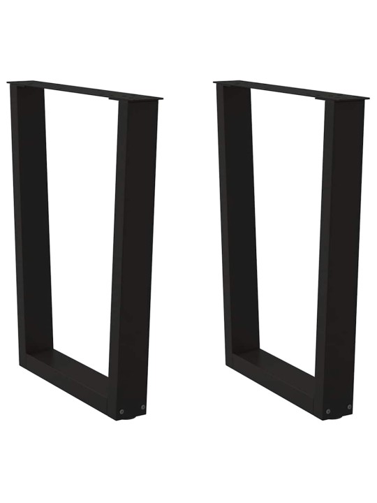 Ruokapöydän jalat v-muotoiset 2 kpl musta 60x(72-73,3) cm teräs