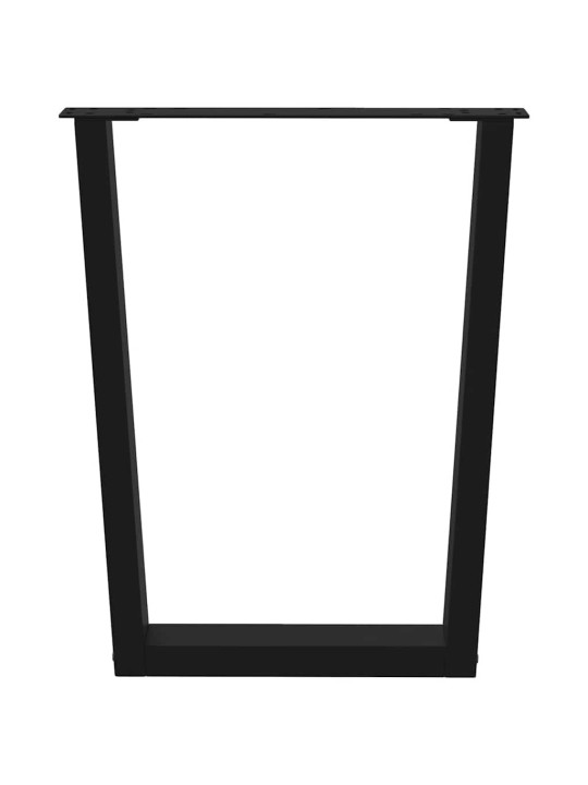 Ruokapöydän jalat v-muotoiset 2 kpl musta 60x(72-73,3) cm teräs