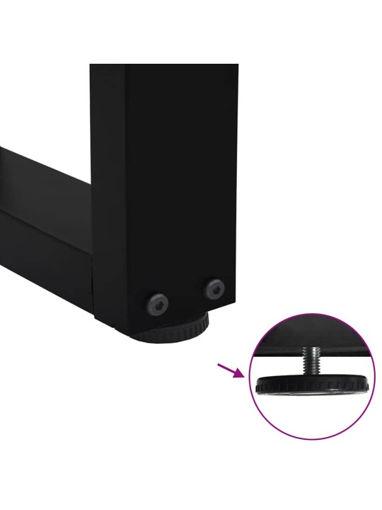 Ruokapöydän jalat v-muotoiset 2 kpl musta 60x(72-73,3) cm teräs