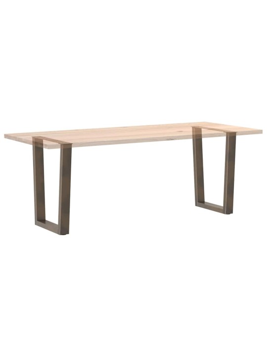 Ruokapöydän jalat v-muotoiset 2 kpl luonnonvärinen teräs 60x(72-73,3) cm teräs
