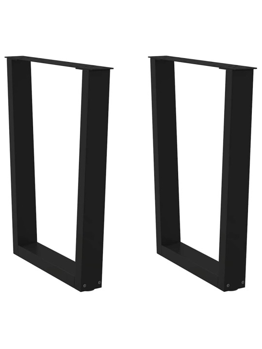Ruokapöydän jalat v-muotoiset 2 kpl musta 70x(72-73,3) cm teräs
