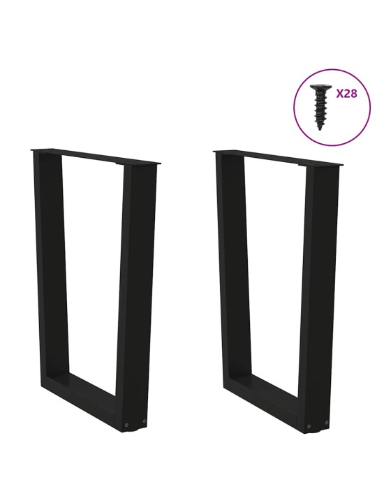 Ruokapöydän jalat v-muotoiset 2 kpl musta 70x(72-73,3) cm teräs