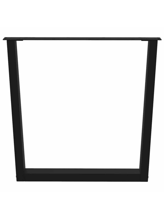 Ruokapöydän jalat v-muotoiset 2 kpl musta 80x(72-73,3) cm teräs