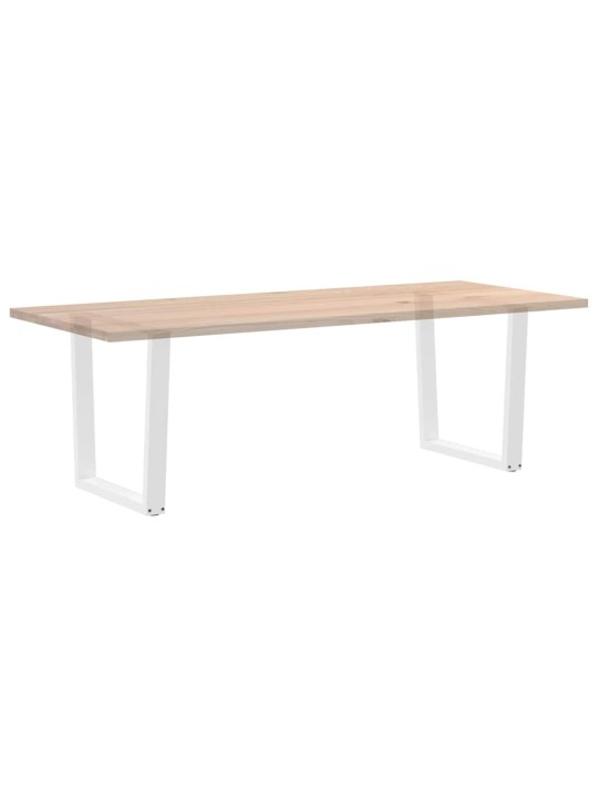 Ruokapöydän jalat v-muotoiset 2 kpl valkoinen 80x(72-73,3) cm teräs