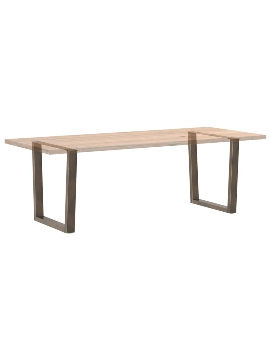Ruokapöydän jalat v-muotoiset 2 kpl luonnonvärinen teräs 80x(72-73,3) cm teräs