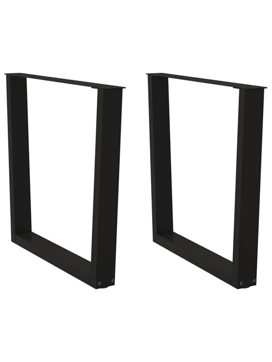 Ruokapöydän jalat v-muotoiset 2 kpl musta 90x(72-73,3) cm teräs