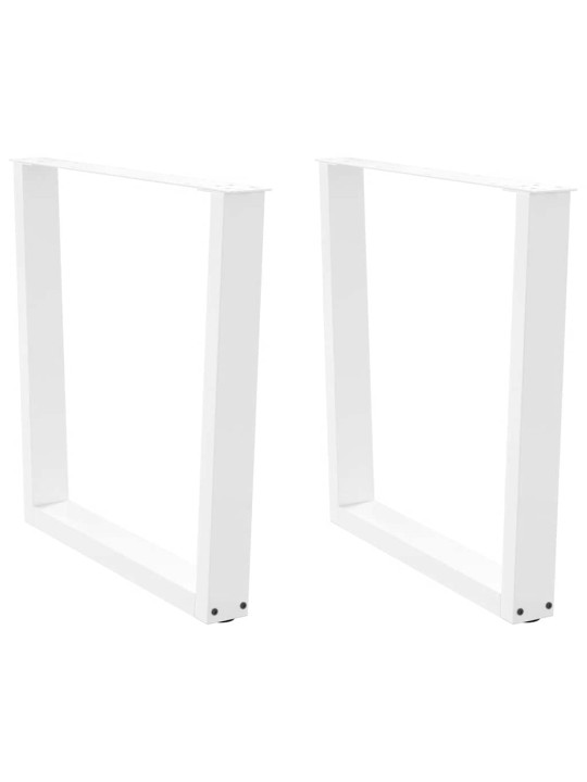Ruokapöydän jalat v-muotoiset 2 kpl valkoinen 90x(72-73,3) cm teräs