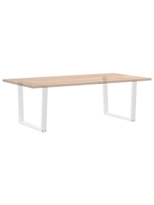 Ruokapöydän jalat v-muotoiset 2 kpl valkoinen 100x(72-73,3) cm teräs