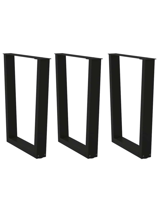 Ruokapöydän jalat v-muotoiset 3 kpl musta 70x(72-73,3) cm teräs