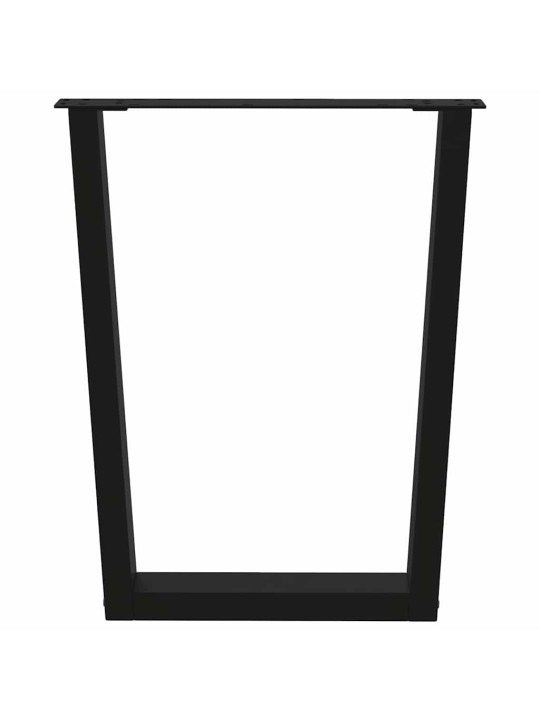 Ruokapöydän jalat v-muotoiset 3 kpl musta 70x(72-73,3) cm teräs
