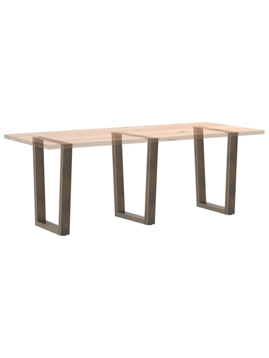 Ruokapöydän jalat v-muotoiset 3 kpl luonnonvärinen teräs 70x(72-73,3) cm teräs