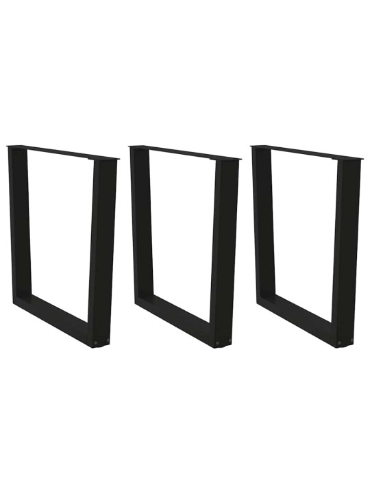 Ruokapöydän jalat v-muotoiset 3 kpl musta 80x(72-73,3) cm teräs