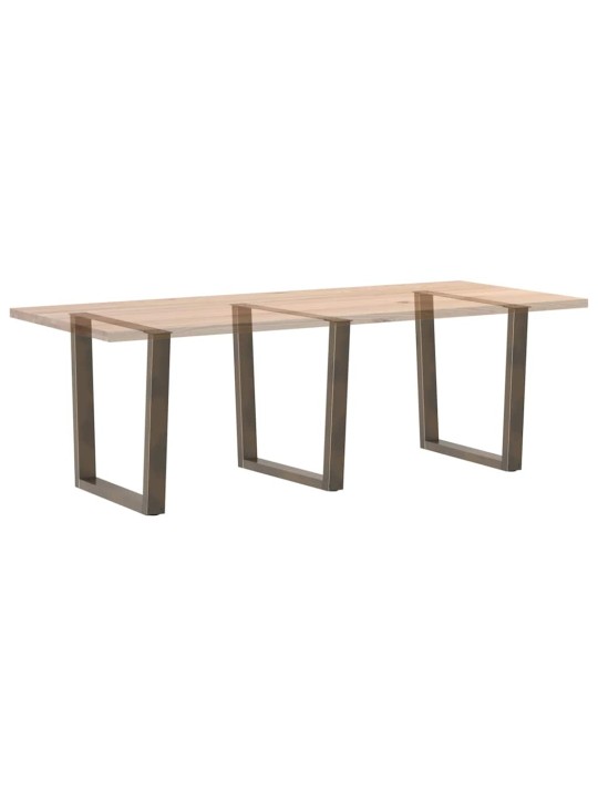 Ruokapöydän jalat v-muotoiset 3 kpl luonnonvärinen teräs 80x(72-73,3) cm teräs
