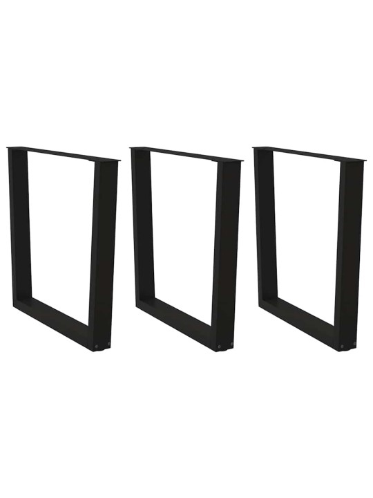Ruokapöydän jalat v-muotoiset 3 kpl musta 90x(72-73,3) cm teräs