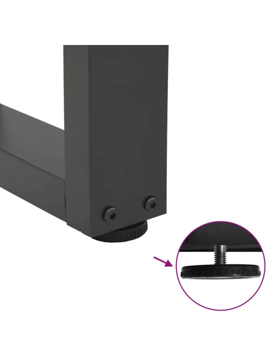 Ruokapöydän jalat v-muotoiset 3 kpl antrasiitti 90x(72-73,3) cm teräs