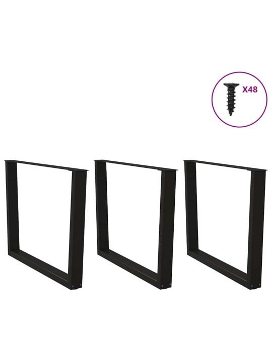 Ruokapöydän jalat v-muotoiset 3 kpl musta 100 x (72-73,3) cm teräs
