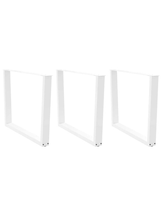 Ruokapöydän jalat v-muotoiset 3 kpl valkoinen 100 x (72-73,3) cm teräs