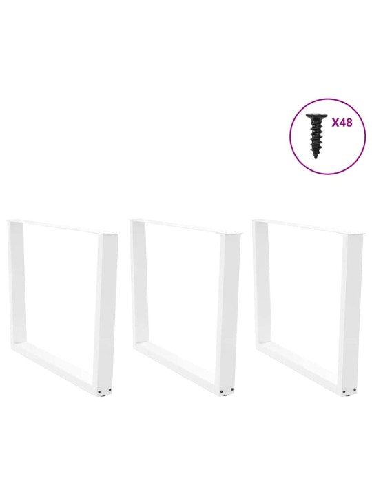 Ruokapöydän jalat v-muotoiset 3 kpl valkoinen 100 x (72-73,3) cm teräs
