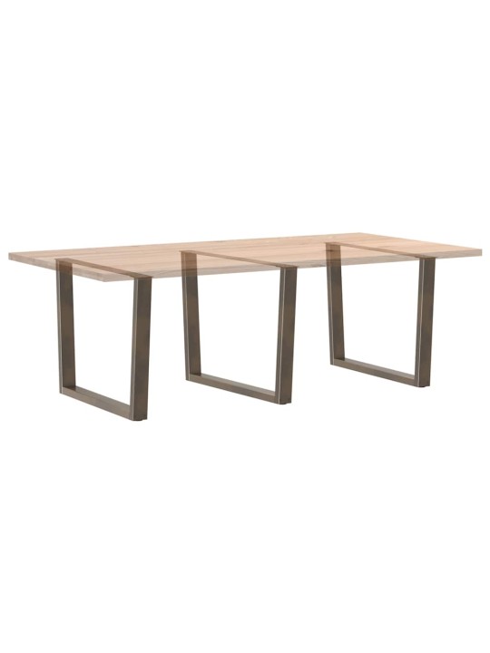 Ruokapöydän jalat v-muotoiset 3 kpl luonnonvärinen teräs 100 x (72-73,3) cm teräs