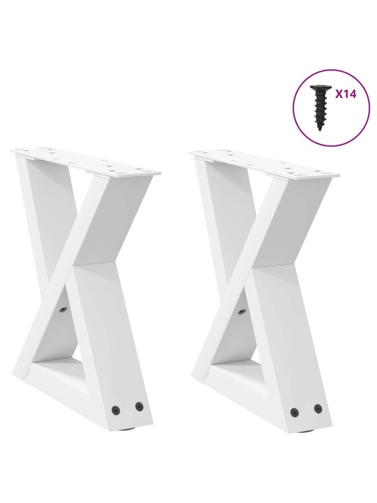 Sohvapöydän jalat 2 kpl valkoinen 30x(30-31,3) cm teräs