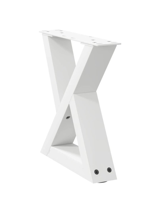 Sohvapöydän jalat 2 kpl valkoinen 30x(30-31,3) cm teräs