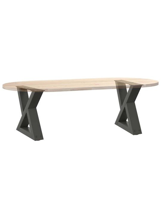 Sohvapöydän jalat 2 kpl antrasiitti 30x(30-31,3) cm teräs