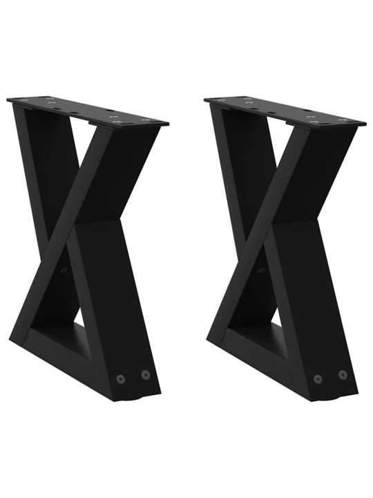 Sohvapöydän jalat 2 kpl musta 40x(30-31,3) cm teräs