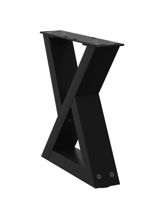 Sohvapöydän jalat 2 kpl musta 40x(30-31,3) cm teräs