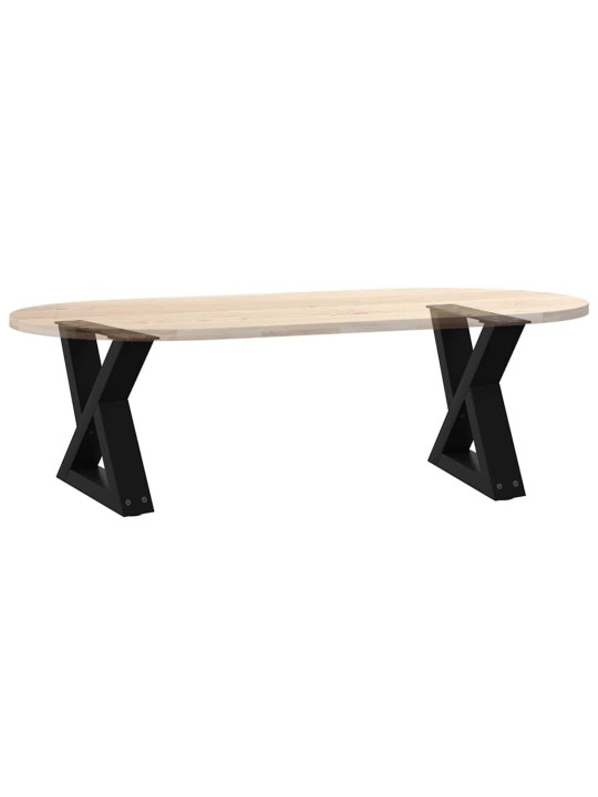 Sohvapöydän jalat 2 kpl musta 40x(30-31,3) cm teräs