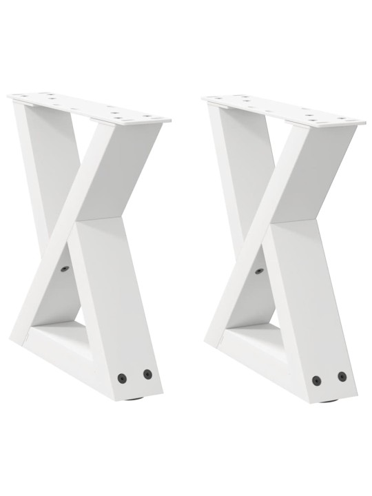 Sohvapöydän jalat 2 kpl valkoinen 40x(30-31,3) cm teräs