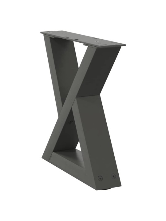 Sohvapöydän jalat 2 kpl antrasiitti 40x(30-31,3) cm teräs