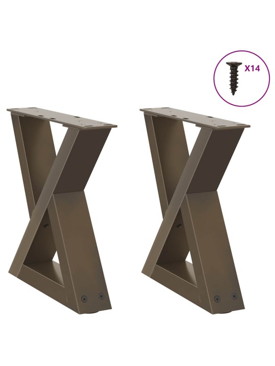 Sohvapöydän jalat 2 kpl luonnonvärinen teräs 40x(30-31,3) cm teräs
