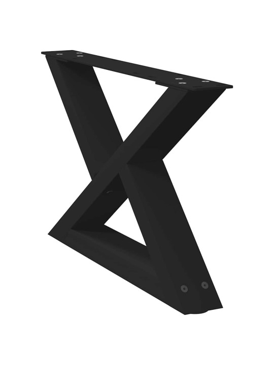 Sohvapöydän jalat 2 kpl musta 50x(30-31,3) cm teräs
