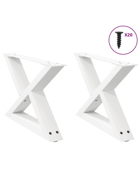 Sohvapöydän jalat 2 kpl valkoinen 50x(30-31,3) cm teräs