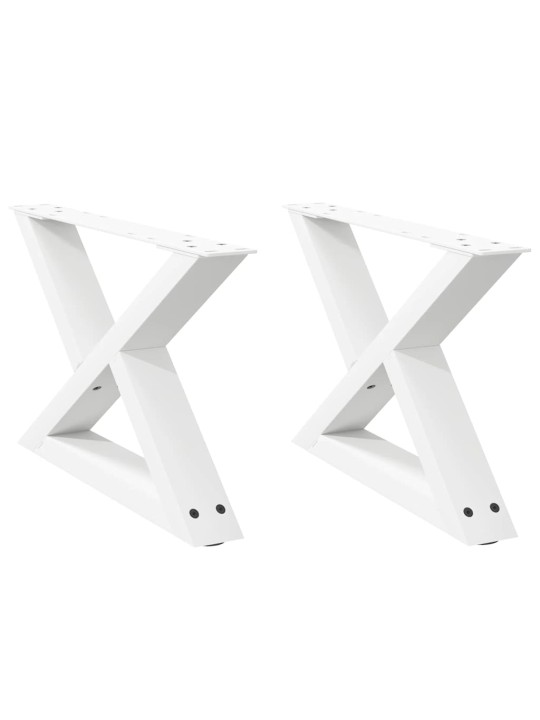 Sohvapöydän jalat 2 kpl valkoinen 50x(30-31,3) cm teräs