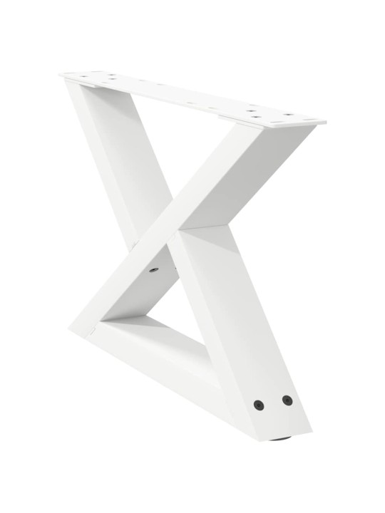 Sohvapöydän jalat 2 kpl valkoinen 50x(30-31,3) cm teräs