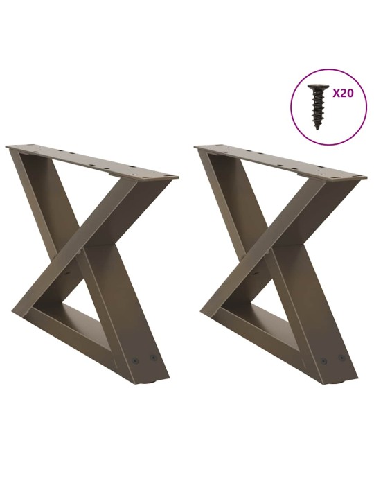 Sohvapöydän jalat 2 kpl luonnonvärinen teräs 50x(30-31,3) cm teräs
