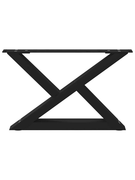Sohvapöydän jalat 2 kpl musta 60x(30-31,3) cm teräs