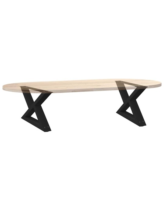 Sohvapöydän jalat 2 kpl musta 60x(30-31,3) cm teräs