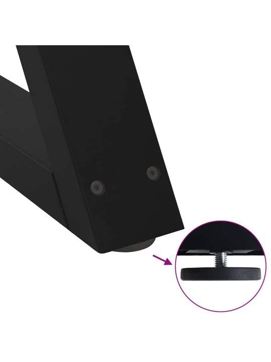 Sohvapöydän jalat 2 kpl musta 60x(30-31,3) cm teräs