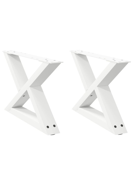 Sohvapöydän jalat 2 kpl valkoinen 60x(30-31,3) cm teräs