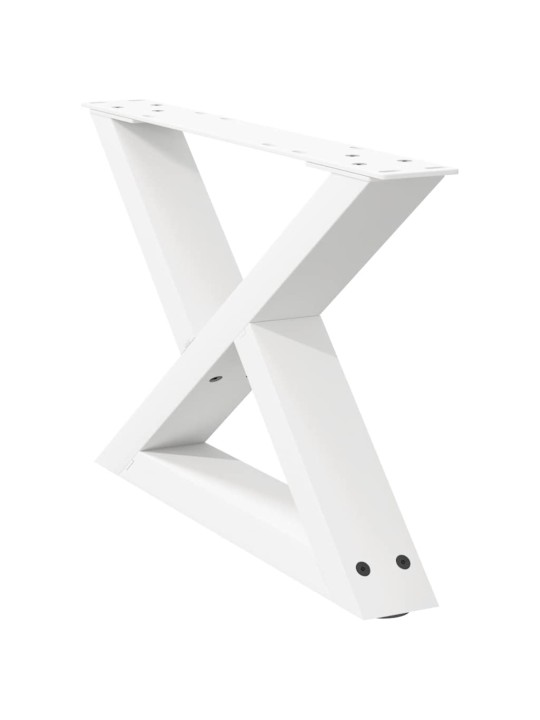 Sohvapöydän jalat 2 kpl valkoinen 60x(30-31,3) cm teräs