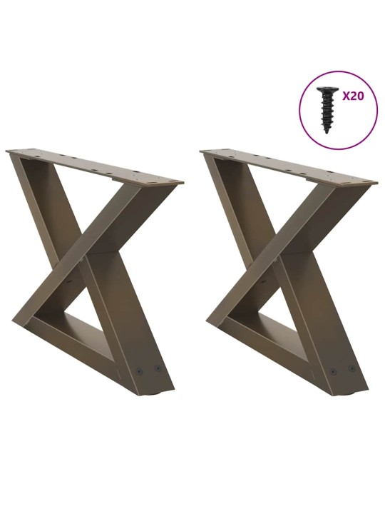 Sohvapöydän jalat 2 kpl luonnonvärinen teräs 60x(30-31,3) cm teräs