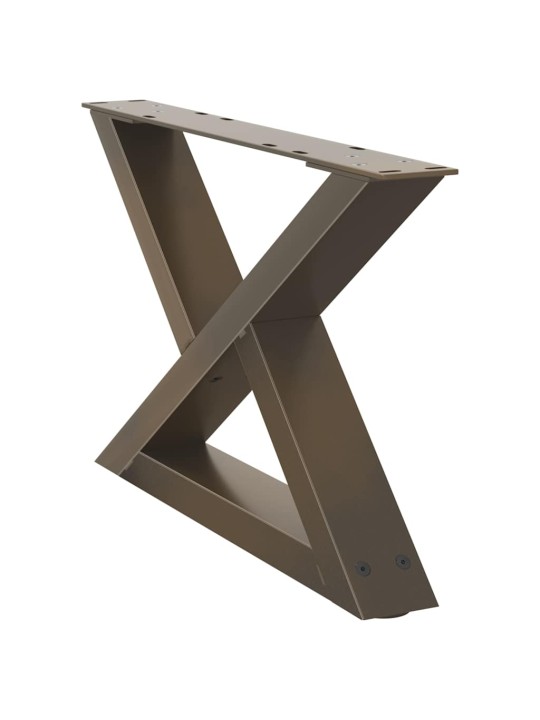 Sohvapöydän jalat 2 kpl luonnonvärinen teräs 60x(30-31,3) cm teräs
