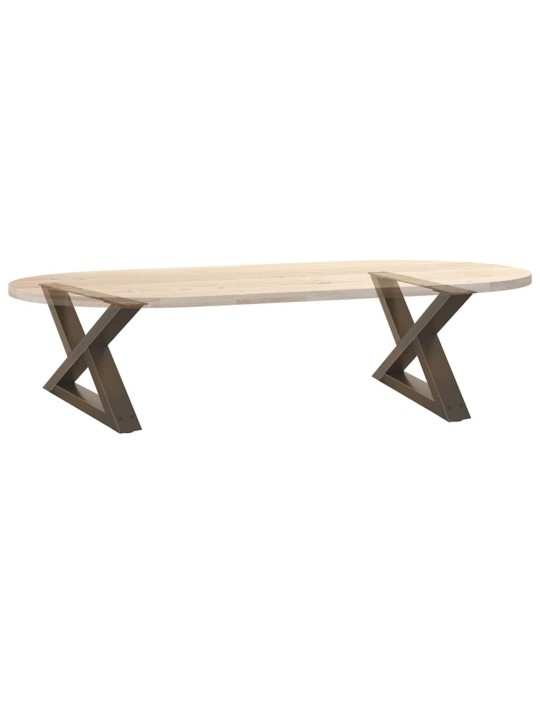 Sohvapöydän jalat 2 kpl luonnonvärinen teräs 60x(30-31,3) cm teräs