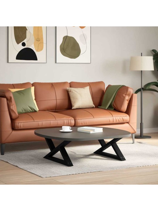 Sohvapöydän jalat 2 kpl musta 70x(30-31,3) cm teräs