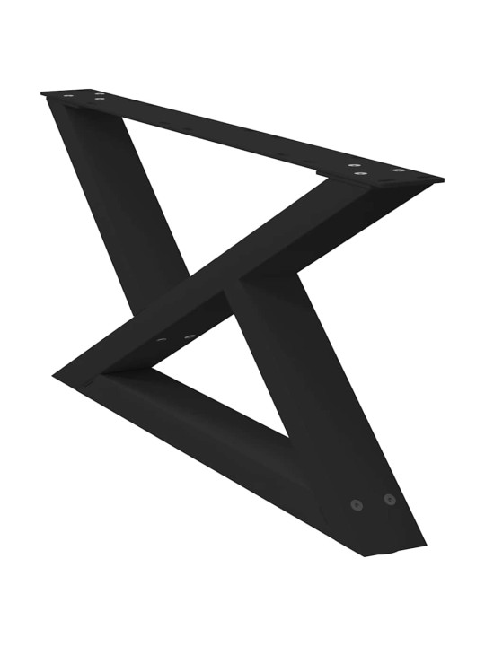Sohvapöydän jalat 2 kpl musta 70x(30-31,3) cm teräs