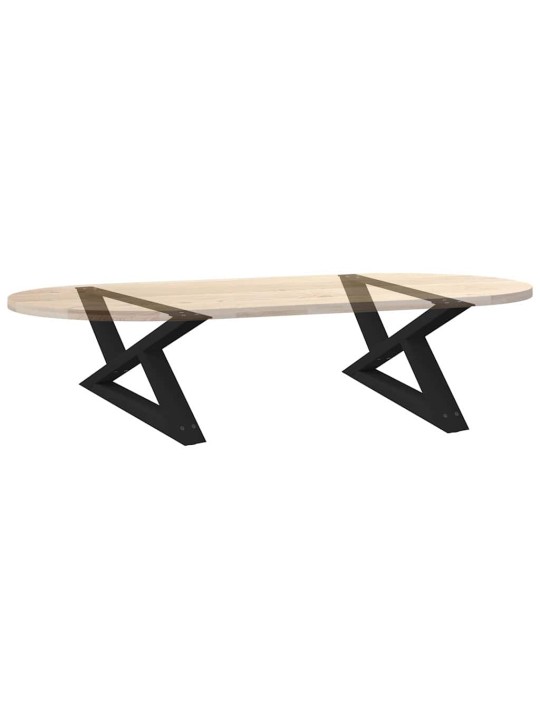 Sohvapöydän jalat 2 kpl musta 70x(30-31,3) cm teräs