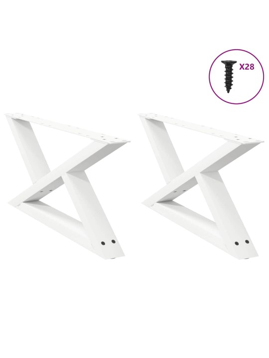 Sohvapöydän jalat 2 kpl valkoinen 70x(30-31,3) cm teräs