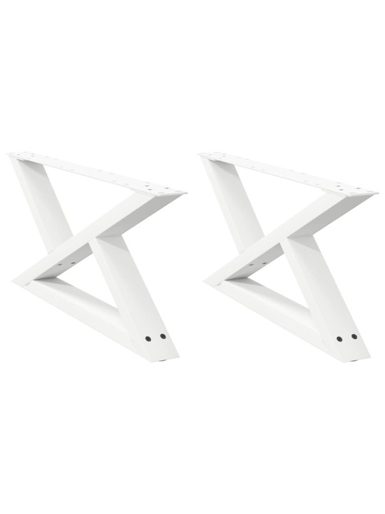 Sohvapöydän jalat 2 kpl valkoinen 70x(30-31,3) cm teräs